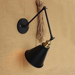 Amerikansk Lantlig Pastoral Stil Minimalistisk Dubbelsäng Långarmad Vägglampa Gångkanal, Lageringång