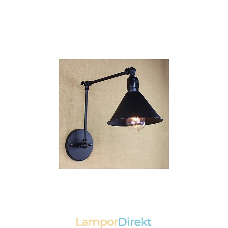 Retro Matt Svart Bälte Lång Arm Dubbel Strömbrytare Vägg
