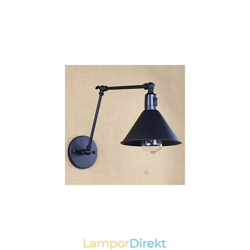 Retro Matt Svart Bälte Lång Arm Dubbel Strömbrytare Vägg