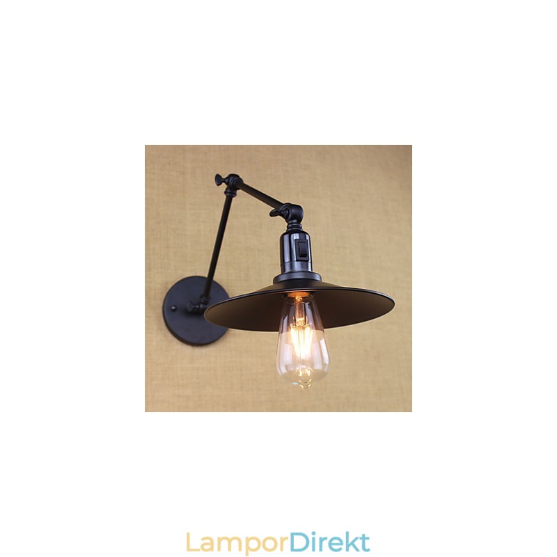 Retro Matt Svart Bälte Lång Arm Dubbel Strömbrytare Vägg
