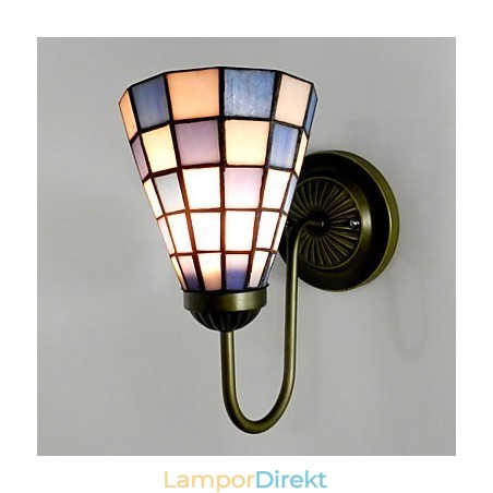 15 Cm Samtida Och Kontrakterad Glasmålning Lampa Vägglampa Inn Blå Och Vita Fyrkanter Ljus 15 Cm Samtida Och Kontrakterad Glasmålning Lampa Vägglampa Inn Blå Och Vita Fyrkanter Ljus