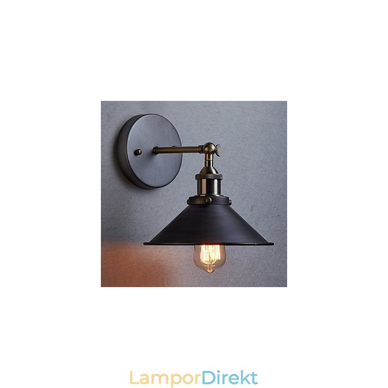 Industriell Vintage Edison Enkelhet 1 Ljus Väggmonterad Matsal Studierum Kontor Hall Metall Vägg Sconce