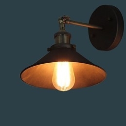 Industriell Vintage Edison Enkelhet 1 Ljus Väggmonterad Matsal Studierum Kontor Hall Metall Vägg Sconce