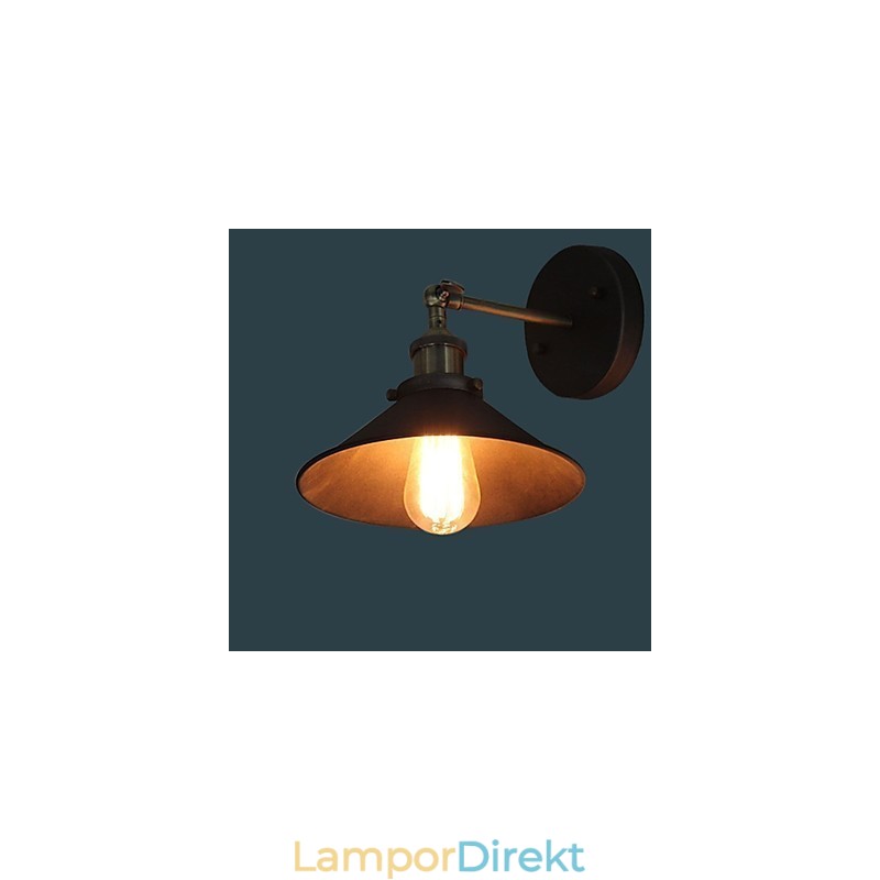 Industriell Vintage Edison Enkelhet 1 Ljus Väggmonterad Matsal Studierum Kontor Hall Metall Vägg Sconce