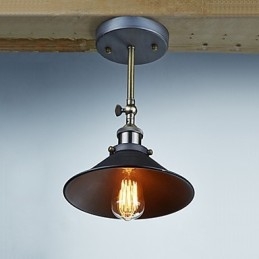 Industriell Vintage Edison Enkelhet 1 Ljus Väggmonterad Matsal Studierum Kontor Hall Metall Vägg Sconce