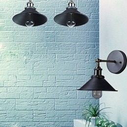 Industriell Vintage Edison Enkelhet 1 Ljus Väggmonterad Matsal Studierum Kontor Hall Metall Vägg Sconce