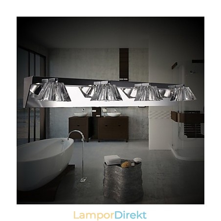 Modern Vägglampa Med Glasskärm 4 Ljus Spegel Fram Modern Vägglampa Med Glasskärm 4 Ljus Spegel Fram