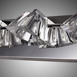 Modern Vägglampa Med Glasskärm 4 Ljus Spegel Fram