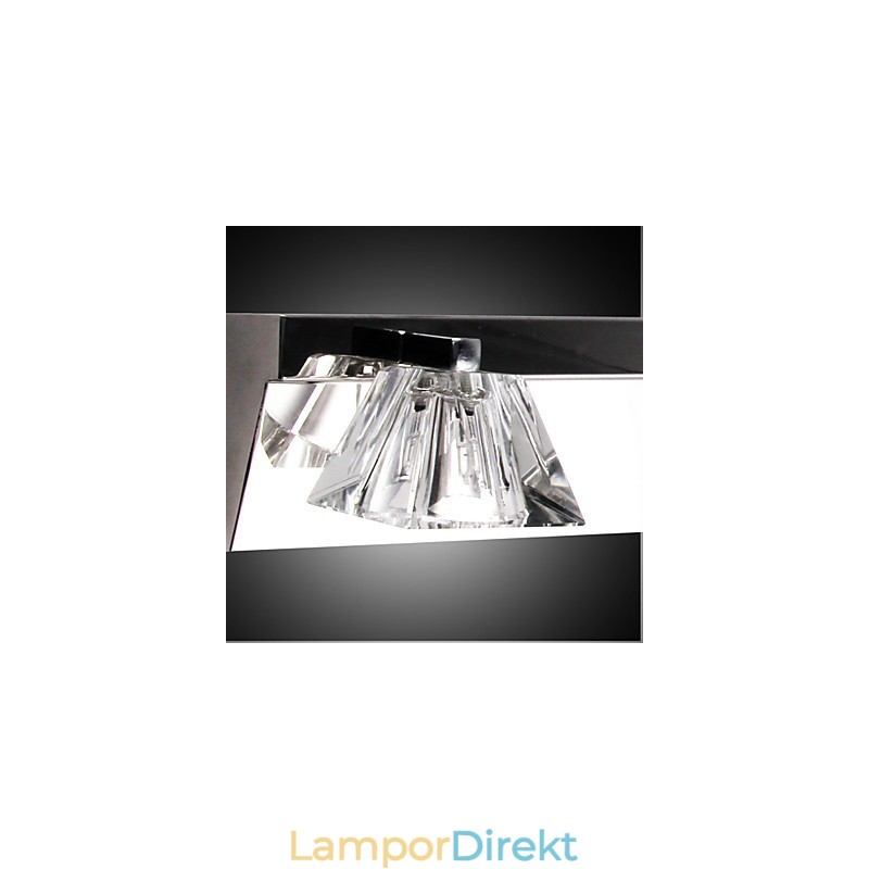 Modern Vägglampa Med Glasskärm 4 Ljus Spegel Fram