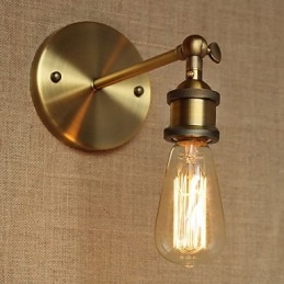 Amerikansk Bar Café Restaurang Sängbord Minimalistisk Gång Brons Smidesjärn Vägglampa
