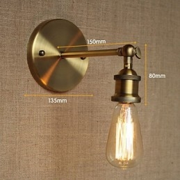 Amerikansk Bar Café Restaurang Sängbord Minimalistisk Gång Brons Smidesjärn Vägglampa