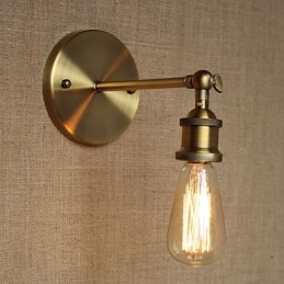 Amerikansk Bar Café Restaurang Sängbord Minimalistisk Gång Brons Smidesjärn Vägglampa