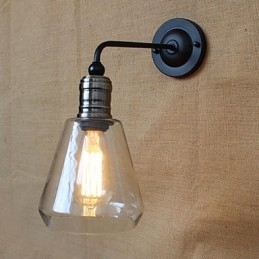 Medelhavet Amerikansk Lantlig Stil Transparent Glasvägglampa