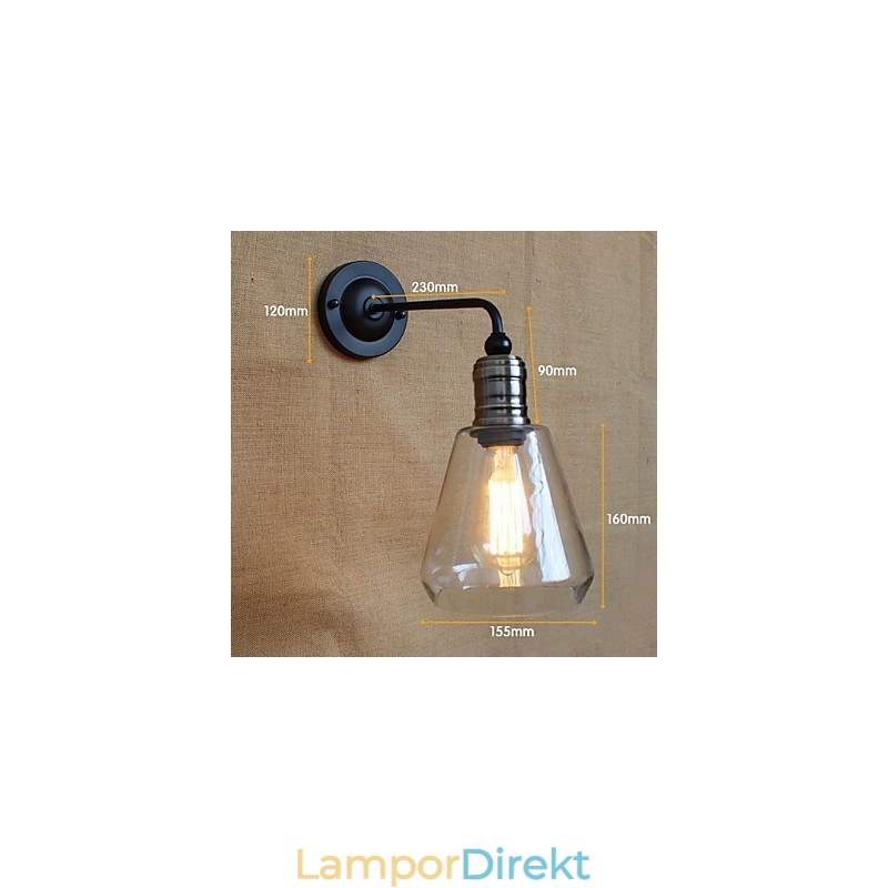 Medelhavet Amerikansk Lantlig Stil Transparent Glasvägglampa