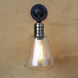 Medelhavet Amerikansk Lantlig Stil Transparent Glasvägglampa