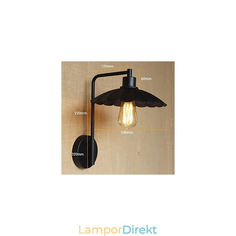 Klassisk Järn Dekorativ Vägglampa Enkel