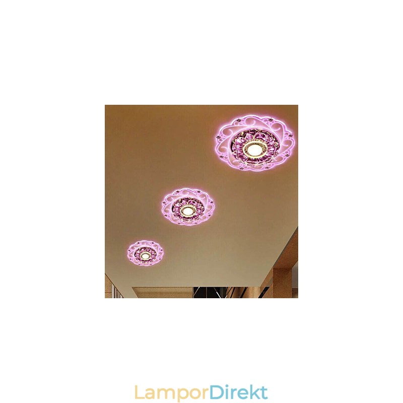 Kristall Taklampa Spotlight Smd 3W Creative Lamp Rör Ljus Färgglad Färg Kupolljus