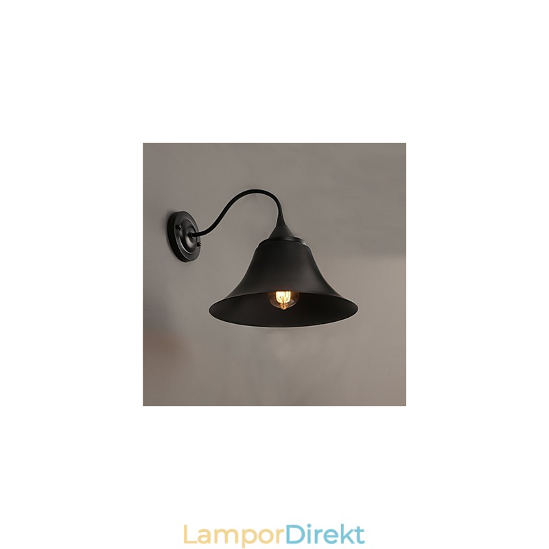 Designer Duds Loft Style Ancient Black Iron Cap Vägglampa Light