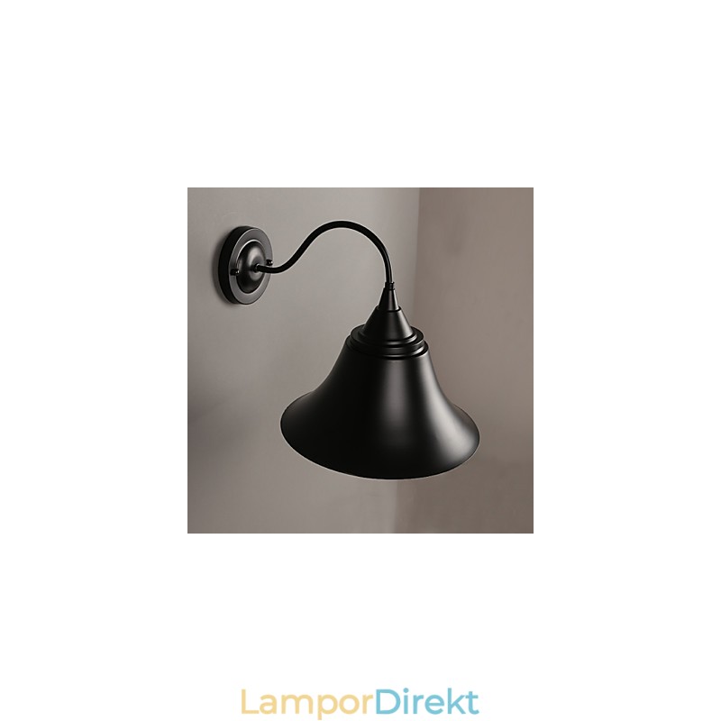 Designer Duds Loft Style Ancient Black Iron Cap Vägglampa Light