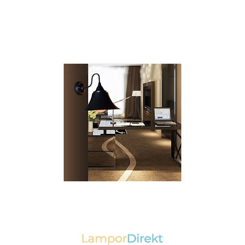 Designer Duds Loft Style Ancient Black Iron Cap Vägglampa Light
