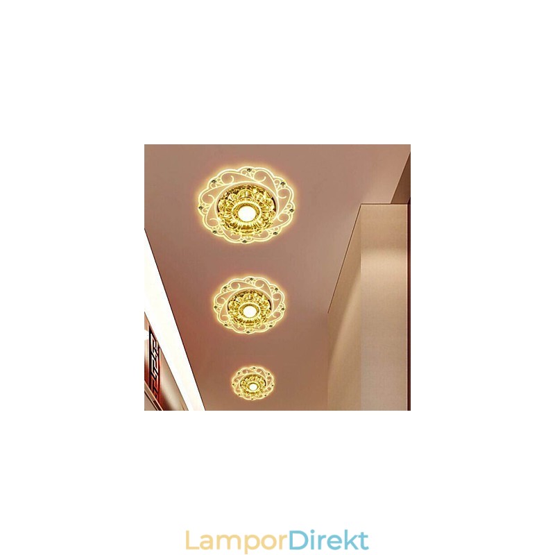 Kristall Taklampa Spotlight Smd 3W Creative Lamp Rör Ljus Färgglad Färg Kupolljus