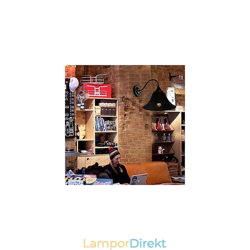 Designer Duds Loft Style Ancient Black Iron Cap Vägglampa Light