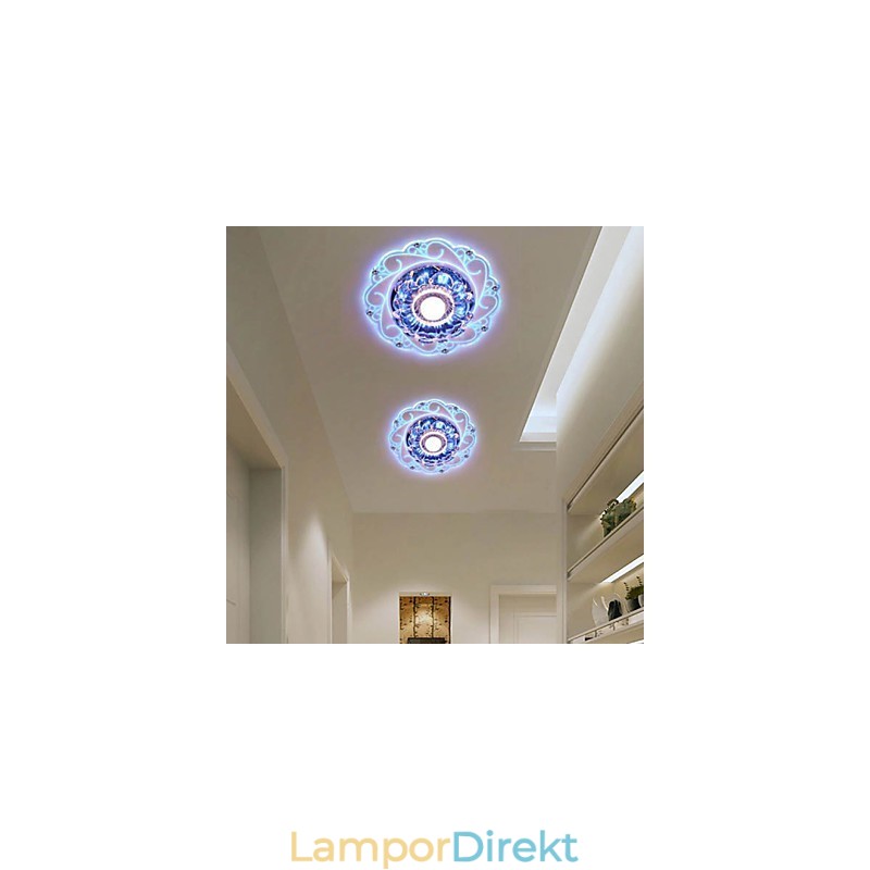 Kristall Taklampa Spotlight Smd 3W Creative Lamp Rör Ljus Färgglad Färg Kupolljus