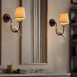 Northern American Birds European Creative Cloth Art Vägglampa Lights