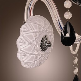 Svart Kristallvägglampa Med Ljusglödlampa