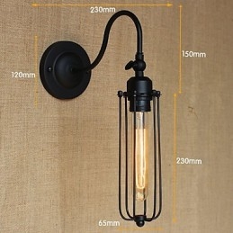Konst Minimalistisk Mattsvart Amerikansk Country Vardagslampa Sovrum Balkong Vägglampa Sänglampa
