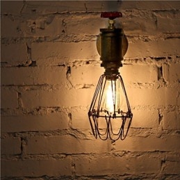 Vintage Industrial Water Pipe Vägglampor Loft Edison Light För Bar Restaurang Väggarmaturer Belysning