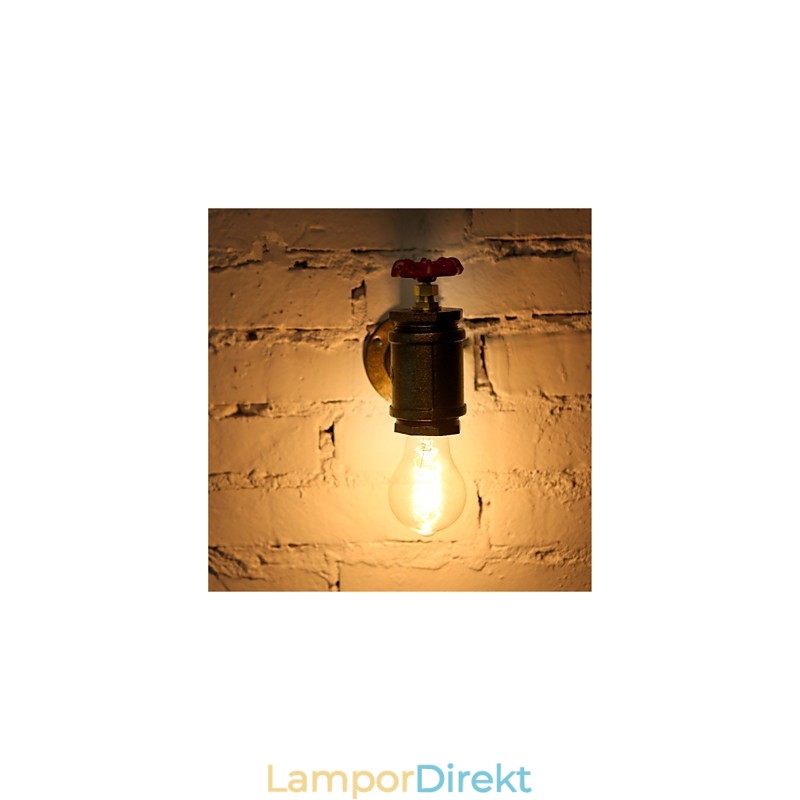 Vintage Industrial Water Pipe Vägglampor Loft Edison Light För Bar Restaurang Väggarmaturer Belysning