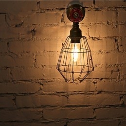 Vintage Industrial Water Pipe Vägglampor Loft Edison Light För Bar Restaurang Väggarmaturer Belysning