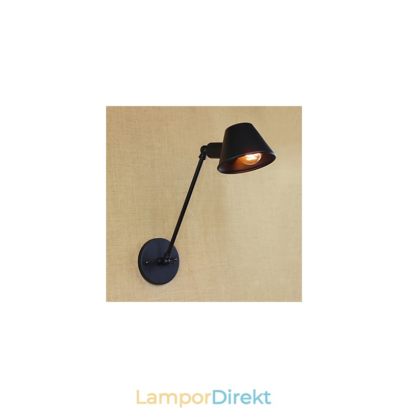 Retro Enkel Vägglampa I Järn