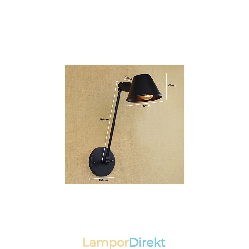Retro Enkel Vägglampa I Järn