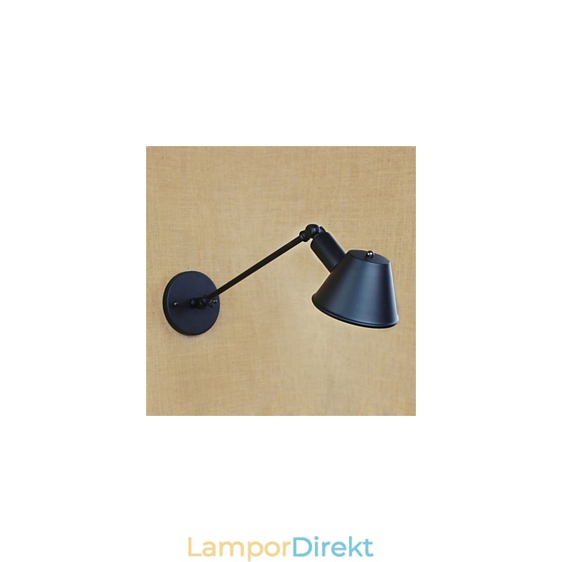 Retro Enkel Vägglampa I Järn