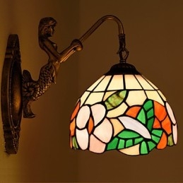 Europeiska Kontrakterade Landsbygdens Kreativa Smidesjärn Vägglampa Glas Ljus