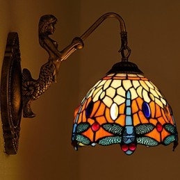 Europeiska Kontrakterade Landsbygdens Kreativa Smidesjärn Vägglampa Glas Ljus
