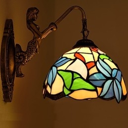Europeiska Kontrakterade Landsbygdens Kreativa Smidesjärn Vägglampa Glas Ljus
