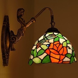 Europeiska Kontrakterade Landsbygdens Kreativa Smidesjärn Vägglampa Glas Ljus