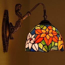 Europeiska Kontrakterade Landsbygdens Kreativa Smidesjärn Vägglampa Glas Ljus