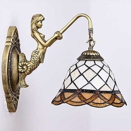 Europeiska Kontrakterade Landsbygdens Kreativa Smidesjärn Vägglampa Glas Ljus