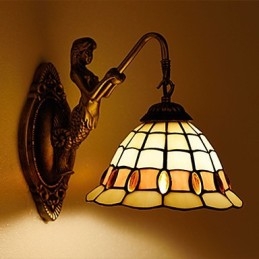 Europeiska Kontrakterade Landsbygdens Kreativa Smidesjärn Vägglampa Glas Ljus