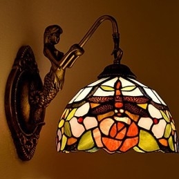 Europeiska Kontrakterade Landsbygdens Kreativa Smidesjärn Vägglampa Glas Ljus