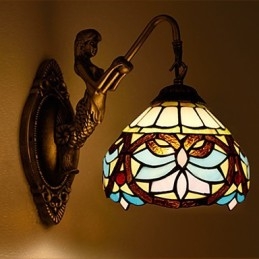 Europeiska Kontrakterade Landsbygdens Kreativa Smidesjärn Vägglampa Glas Ljus