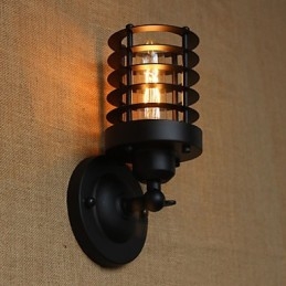 Retro Enkel Elegant Svart Sänggångstrappa Balkong Dekorativ Vägglampa