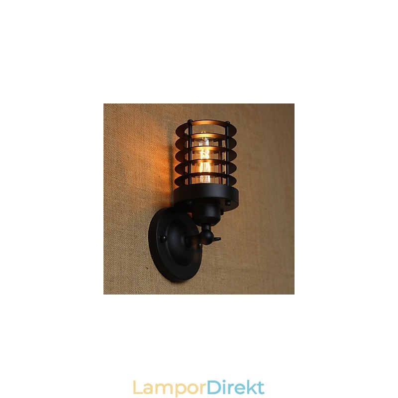 Retro Enkel Elegant Svart Sänggångstrappa Balkong Dekorativ Vägglampa