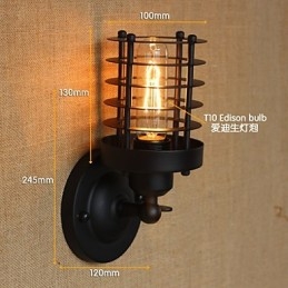 Retro Enkel Elegant Svart Sänggångstrappa Balkong Dekorativ Vägglampa