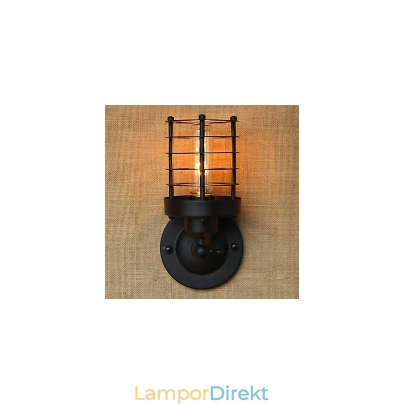 Retro Enkel Elegant Svart Sänggångstrappa Balkong Dekorativ Vägglampa