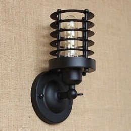 Retro Enkel Elegant Svart Sänggångstrappa Balkong Dekorativ Vägglampa